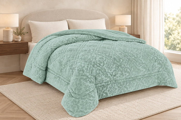 Κουβερτοπάπλωμα Sweet Sleep Damask Μέντα Μονό 160×220