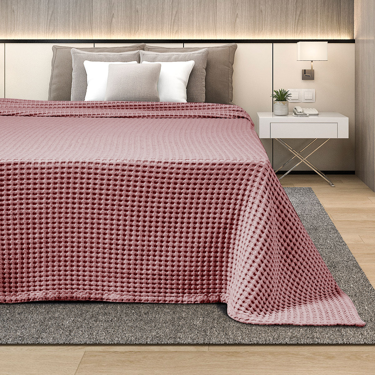 Κουβέρτα Πικέ Υπέρδιπλη 230x240 Sweet Sleep Ροζ Οπάλ 