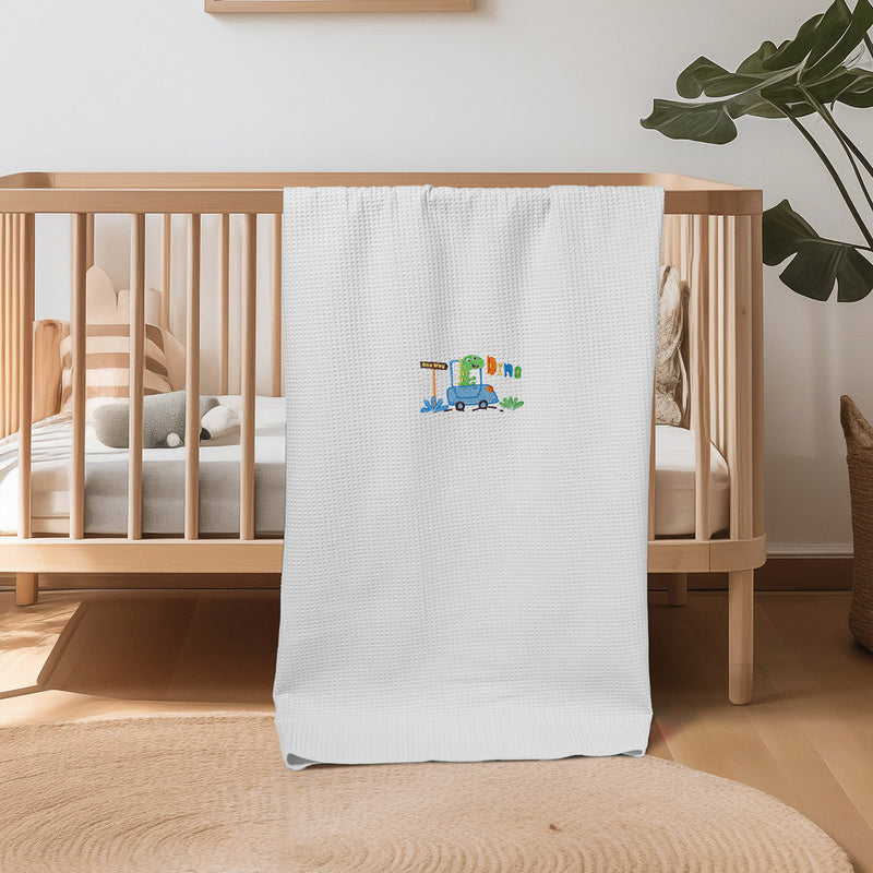 Κουβέρτα Πικέ Κούνιας 110x140 Sweet Sleep Dino Λευκό