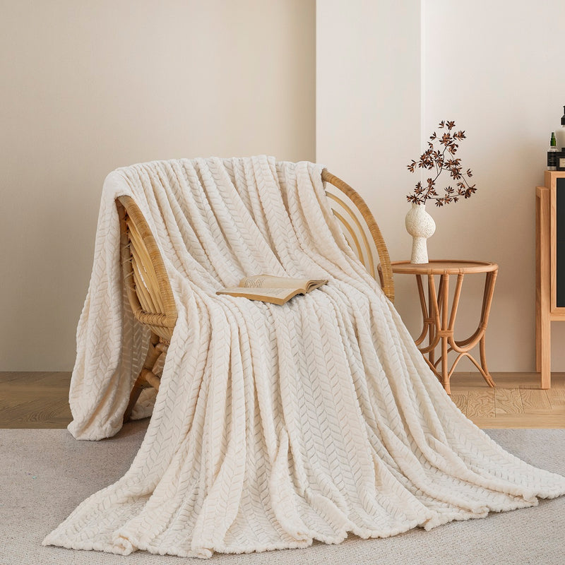 Κουβέρτα Fleece Υπέρδιπλη 220x240 Sweet Sleep 550 Κρεμ