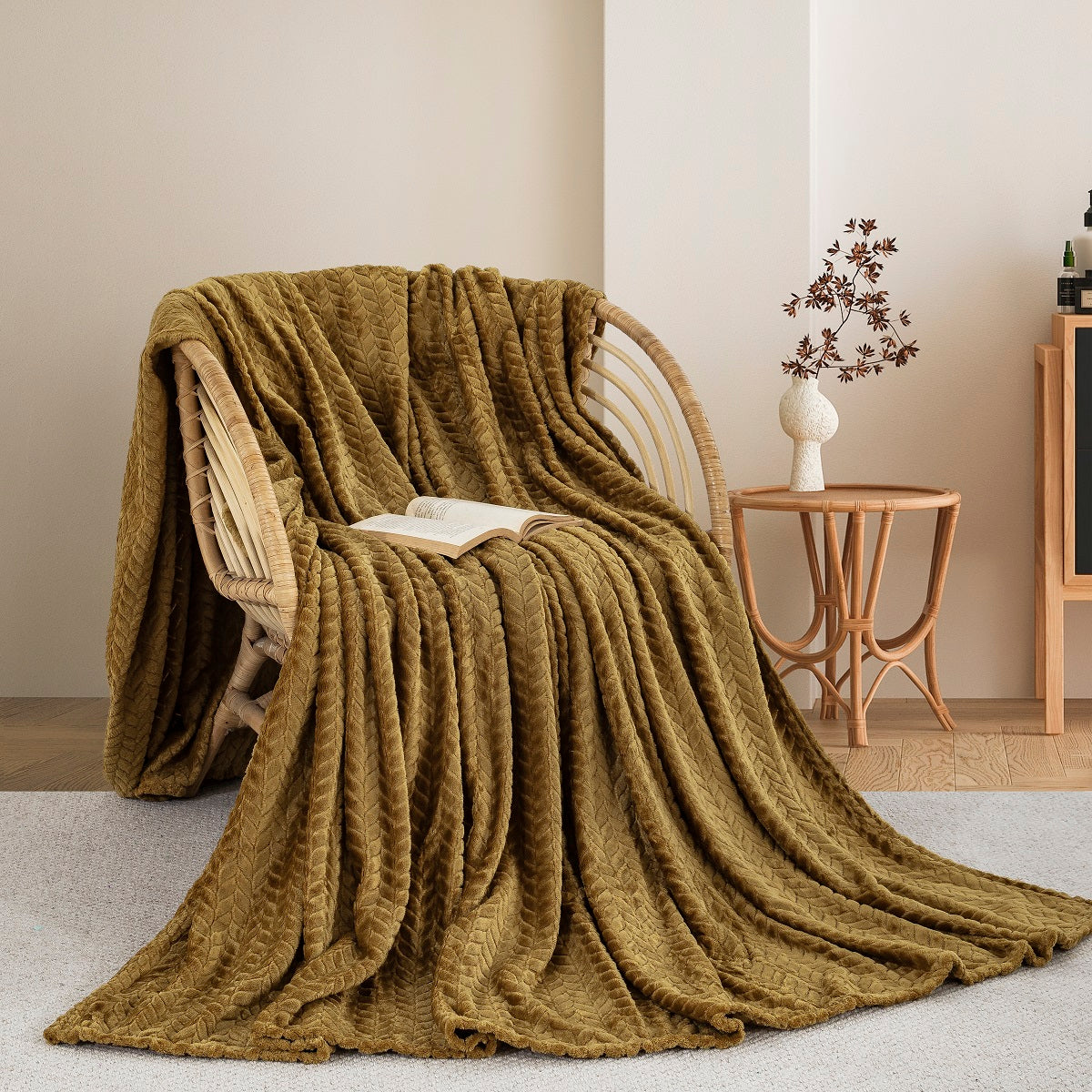 Κουβέρτα Fleece Ημίδιπλη 180x240 Sweet Sleep 550 Μελί