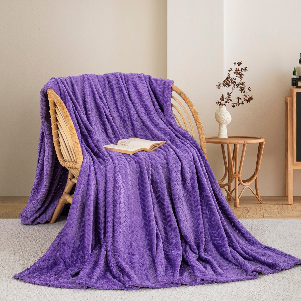 Κουβέρτα Fleece Υπέρδιπλη 220x240 Sweet Sleep 550 Μωβ