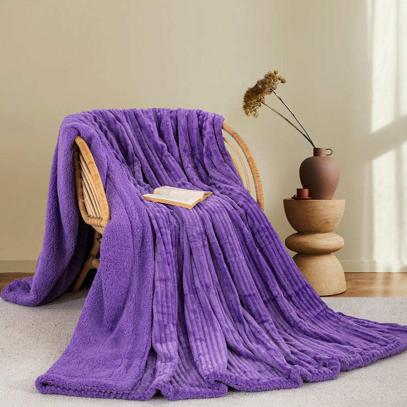 Κουβέρτα Fleece / Sherpa 220x240 Sweet Sleep 400 Μωβ