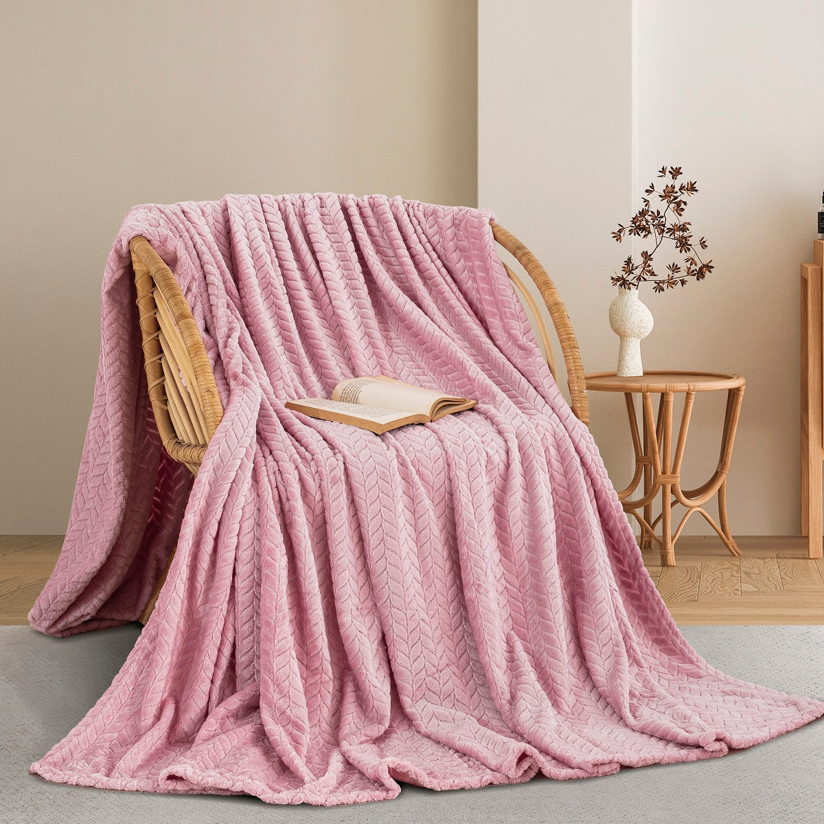Κουβέρτα Fleece Υπέρδιπλη 220x240 Sweet Sleep 550 Ροζ