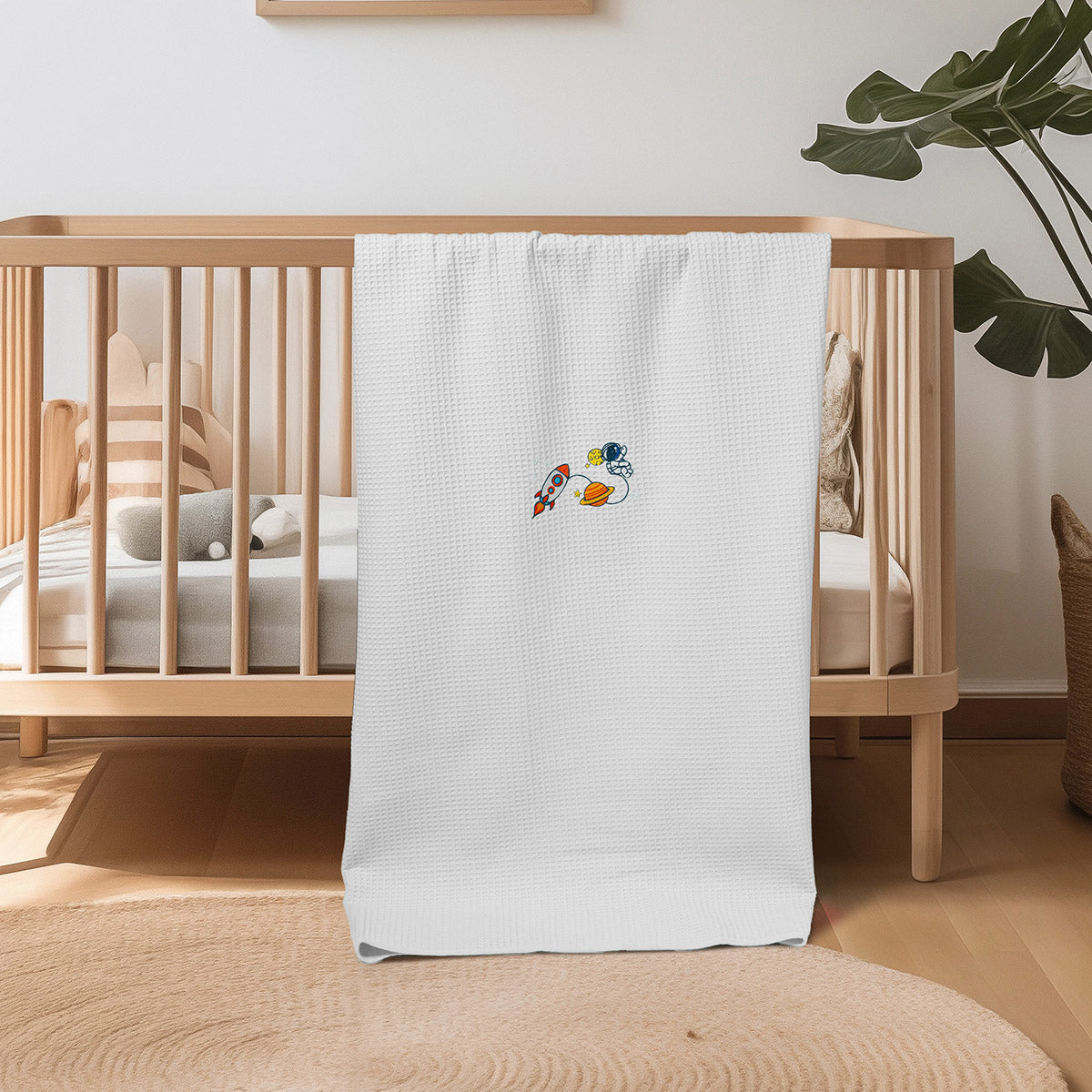 Κουβέρτα Πικέ Αγκαλιάς 80x110 Sweet Sleep Space Λευκό