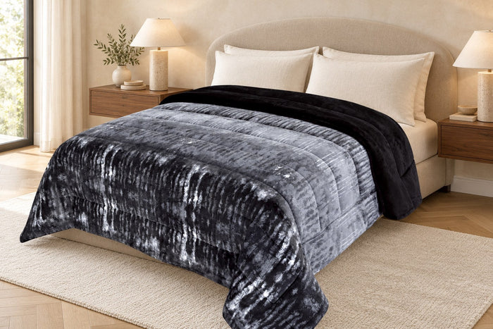 Κουβερτοπάπλωμα Sweet Sleep Εμπριμέ Tie-Dye Μαύρο Μονό 160×220