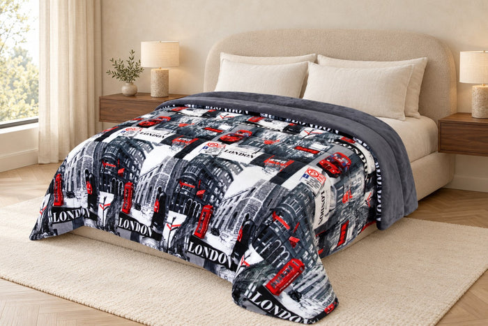 Κουβερτοπάπλωμα Sweet Sleep Εμπριμέ London Μονό 160×220