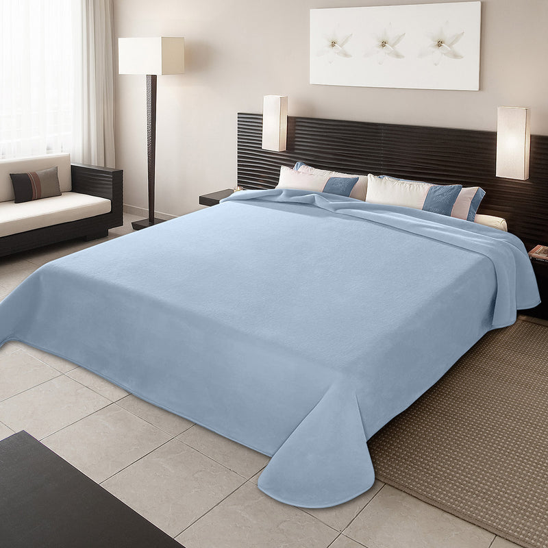 Κουβέρτα Ισπανίας Μονή 160x220 Belpla Ster Plain Γαλάζιο