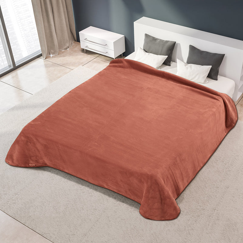 Κουβέρτα Ισπανίας Υπέρδιπλη 220x240 Belpla Ster Plain Καραμέλα